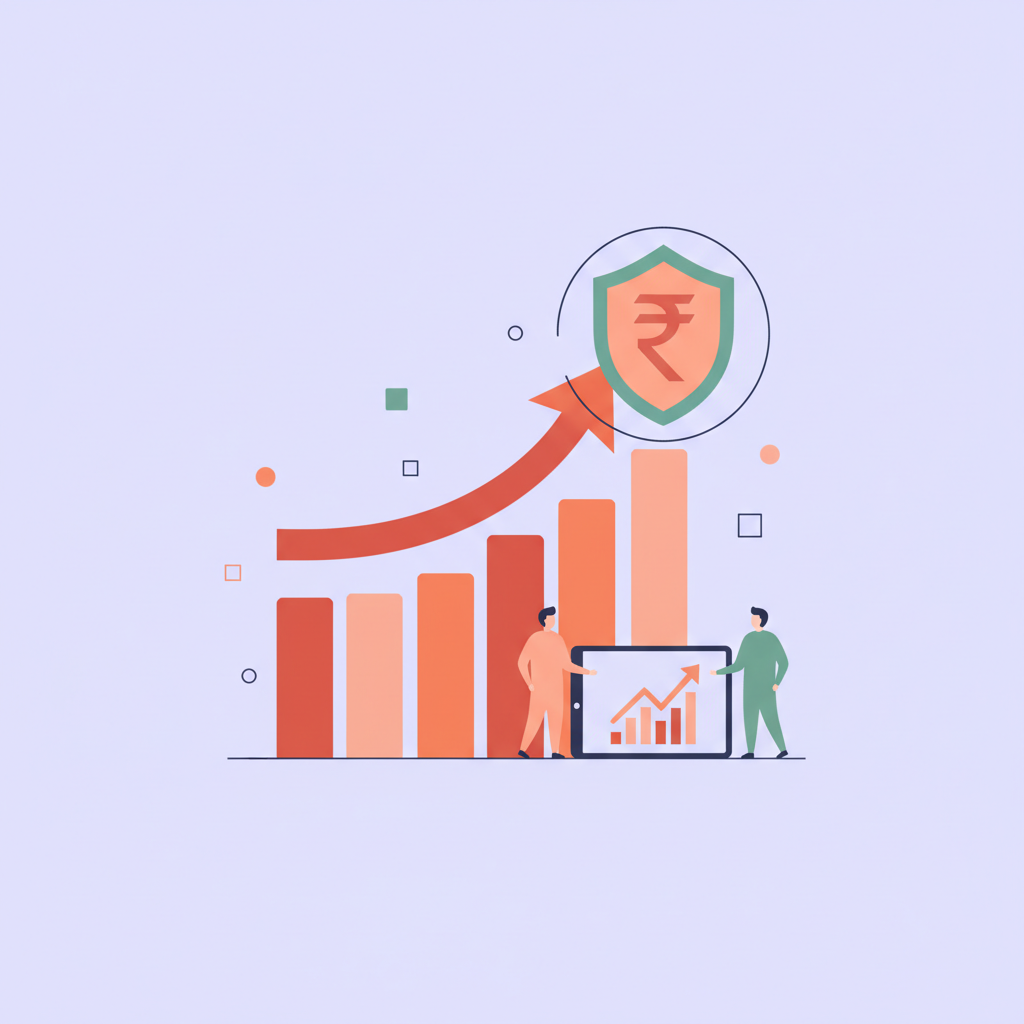 Digital finance concept with growth chart